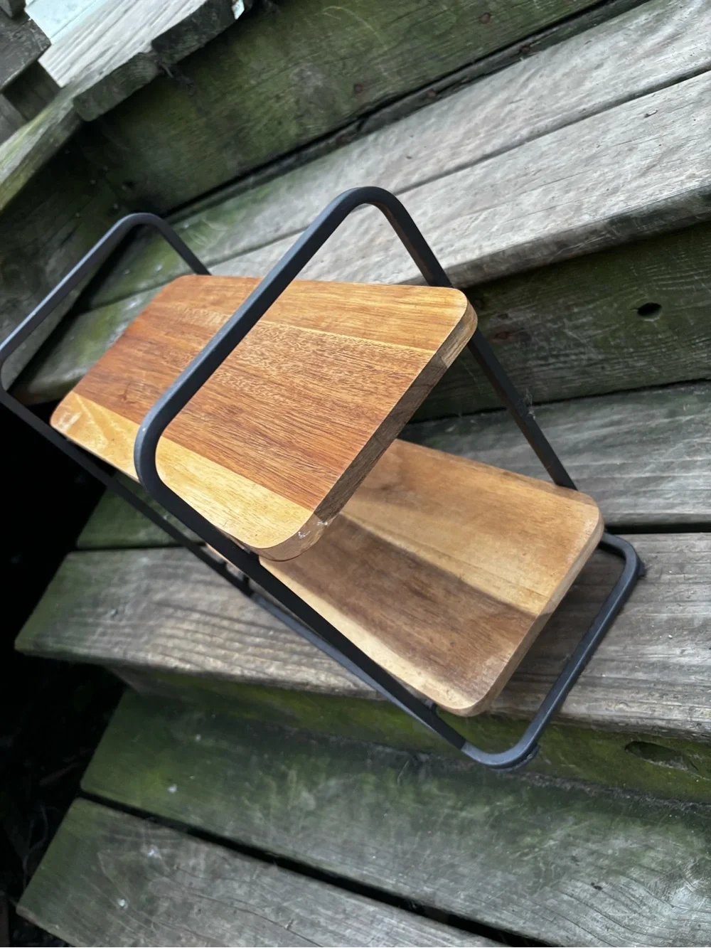 Two-Tier Wood Serving Tray, 14.29